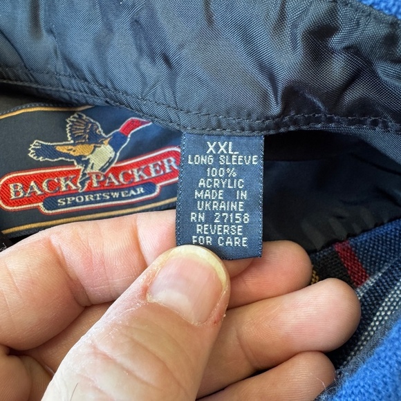 Backpacker Sportswear Men's VINTAGE Long Sleeve Plaid Flannel Button Shirt XXL - Picture 7 of 13